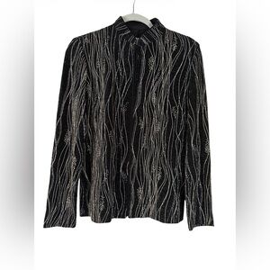 DRAPER'S & DAMON'S Black Beaded Wave-Pattern Jacket